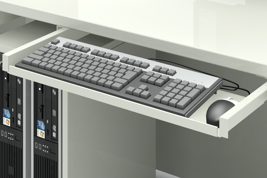 ＰＣのキーボードを
デスク上に置かずに
収納出来るスライダー